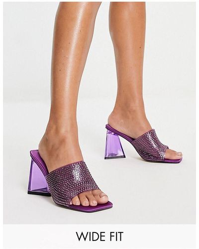 TOPSHOP Royal - sabot con tacco largo a pianta larga viola - Rosa