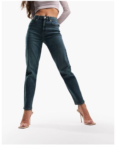 ASOS Hourglass - jeans mom slim lavaggio medio - Blu
