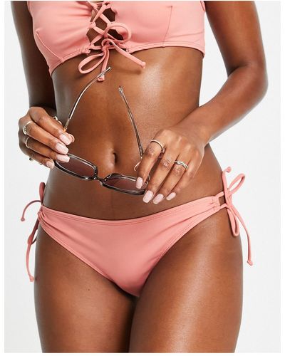 French Connection Lace Up Bikini Bottom - Red