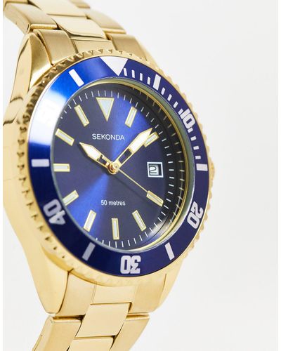 Sekonda Montre-bracelet pour homme avec cadran bleu marine - Métallisé