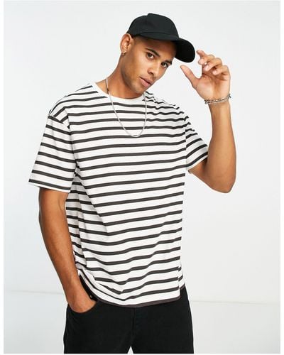 Another Influence Boxy Fit Stripe T-shirt - Blue