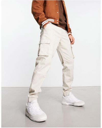 Only & Sons Slim Fit Cargo Pants With Cuffed Bottom - White