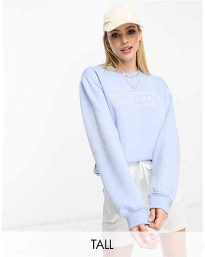 Threadbare Fitness tall – dixie – besticktes sweatshirt - Blau