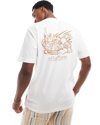 Only & Sons Camiseta blanco hueso holgada con estampado "á la carte" en la espalda