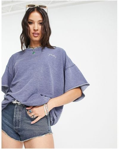 Free People Cosy Oversized Lounge Tee - Blue