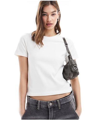 Dr. Denim Nina essential - t-shirt slim fit a maniche corte sporco - Bianco