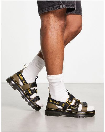 Dr. Martens Ayce Logo-strap Chunky-sole Leather Sandals in Black for Men |  Lyst Canada