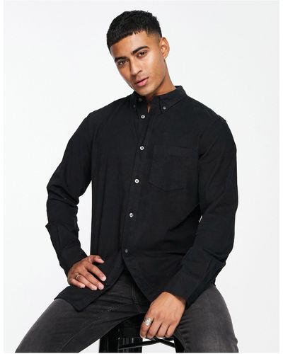 French Connection Long Sleeve Cord Shirt - Black