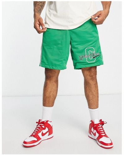 The Couture Club Co-ord Mesh Varsity Shorts - Green