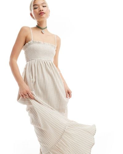 Daisy Street Shirred Cami Midaxi Dress - White