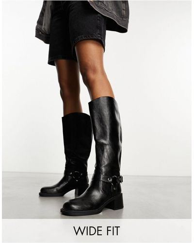 Raid Wide Fit Nessa Knee Boot With Hardware - Black