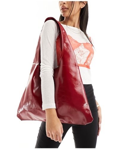 Public Desire Slouchy Shoulder Tote Bag - Red