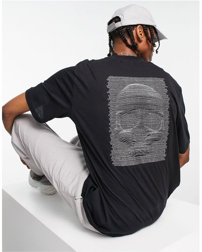 Bolongaro Trevor T-shirt Met Opstaande Hals En Overline Schedelprint - Zwart