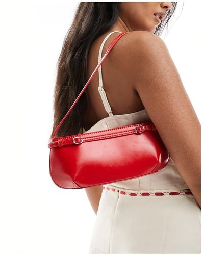 ASOS Shoulder Bag With Buckle Detail - Red