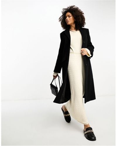 & Other Stories Single Breasted Wool Blend Coat - White