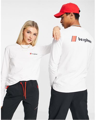 Berghaus Heritage Front And Back Unisex Long Sleeve T-shirt - White