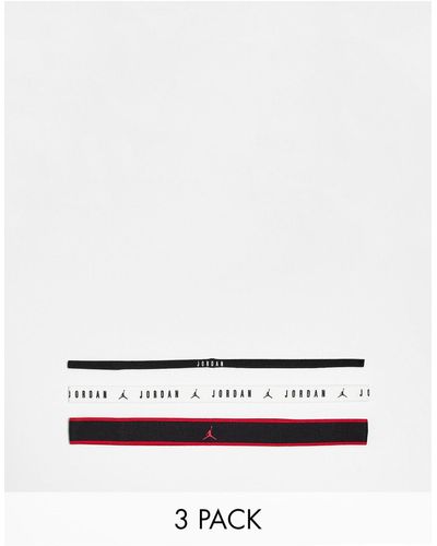 Nike Jordan - confezione da 3 paia di fasce larghe miste color nero, bianco e rosso
