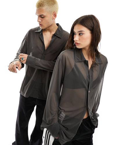Weekday Exclusivité asos - - chemise unisexe transparente - anthracite - Noir