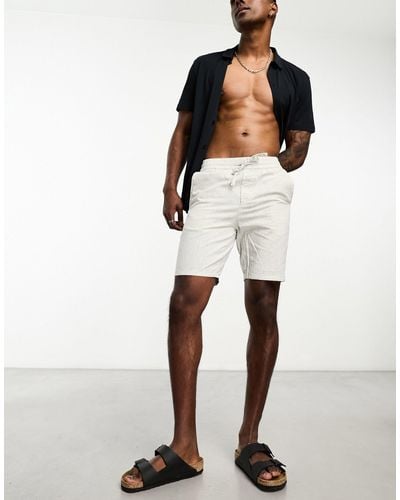 Only & Sons Linen Mix Shorts - White
