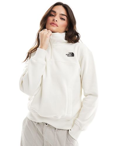 The North Face Essential Logo Oversized 1/4 Sweatshirt - White