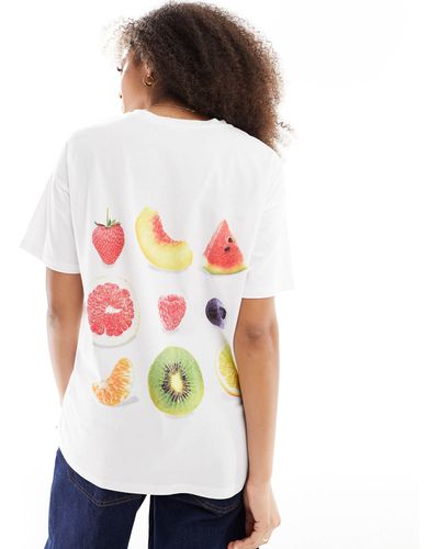 ASOS Oversized T Shirt With Back Placement Fruit Graphic - White