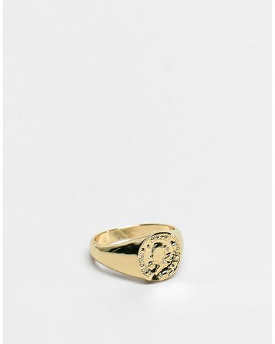 ASOS Pinky Ring With Coin - Metallic