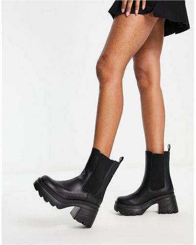 Truffle Collection Chelsea Boots Met Dikke Zool En Hak En Zonder Sluiting - Wit