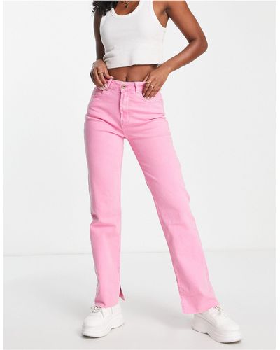 ONLY Emily - Flared Jeans Met Zijsplit - Roze