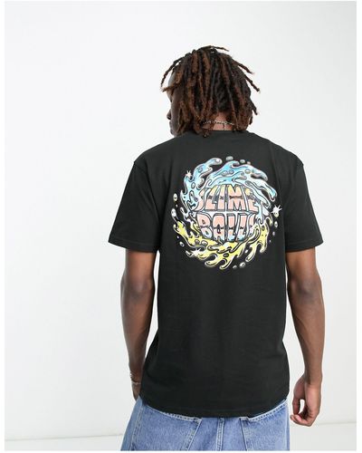 Santa Cruz Chrome - t-shirt unisexe avec imprimé slimeballs sur le devant et au dos - noir