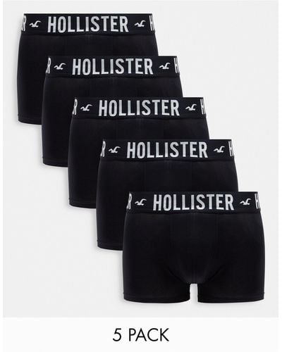 Hollister Set Van 5 Boxershorts Met Logo Op - Zwart