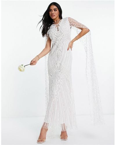 A Star Is Born Bridal Embellished Maxi Dress - White