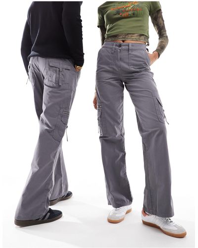 Reclaimed (vintage) Pantalon fonctionnel unisexe style années 2000 - anthracite délavé-pas - Noir