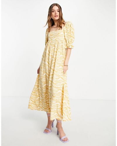EDITED Maxi Milkmaid Dress - Yellow