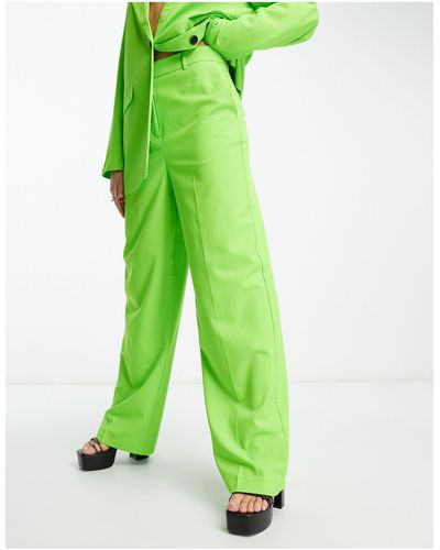 Vero Moda Pantalon d'ensemble large et ajusté - citron - Vert