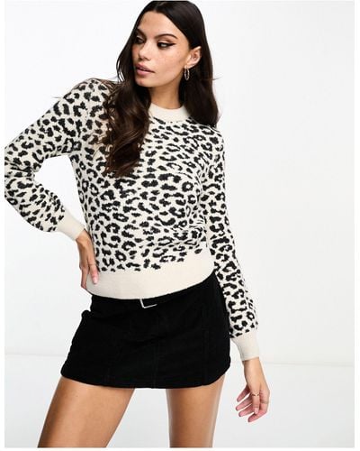 Jdy – pullover mit leopardenmuster - Schwarz