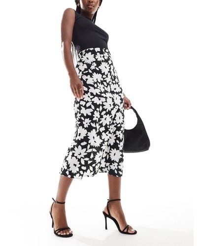 New Look Satin Midi Skirt - Black
