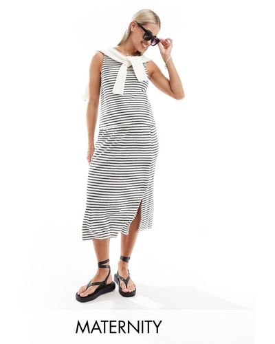Mama.licious Mamalicious Maternity Fine Knit Midi Skirt Co-ord - White