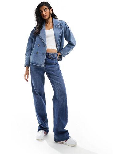 Vero Moda – oversize-jeansjacke - Blau