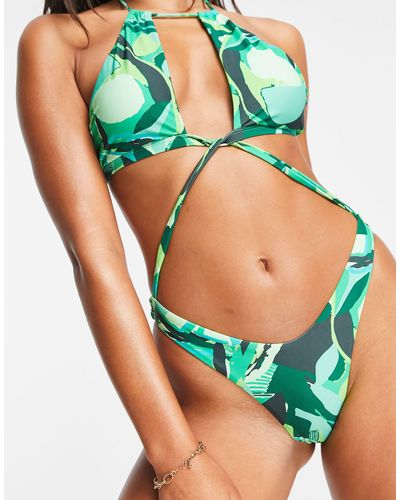 Candypants Cutout Swimsuit - Green