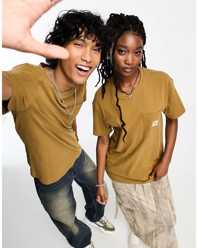 Lee Jeans Capsule - t-shirt unisexe décontracté style workwear avec poche à logo - fauve tumbleweed - Marron