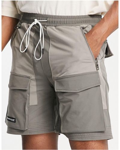 The Couture Club – cargo-shorts mit bahnendesign - Grau