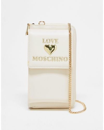 Love Moschino Portefeuille avec bandoulière chaîne - cassé - Neutre