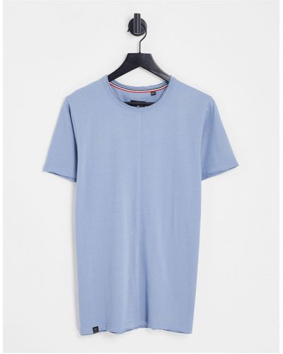 Le Breve Boxy Fit Split Seam T-shirt - Blue