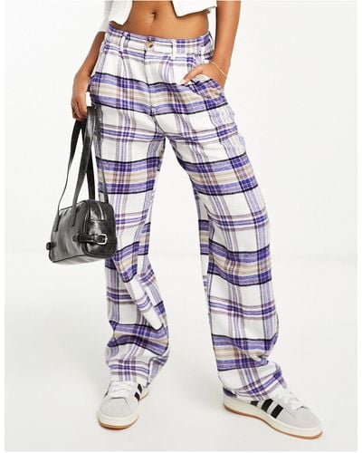 Obey Max Plaid Trousers - Blue