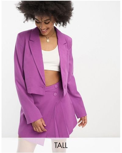ONLY Asymmetric Wrap Pleated Mini Skirt - Purple