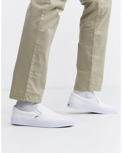 Vans Classic - scarpe di tela bianche senza lacci - Bianco