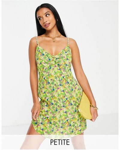 River Island Slip Mini Dress With Bead Strap Detail - Green