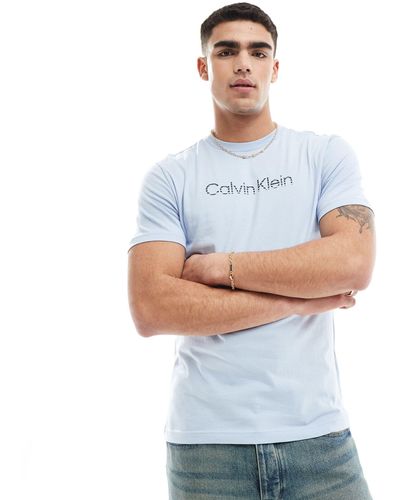 Calvin Klein Jeans - t-shirt con logo sfumato - Bianco
