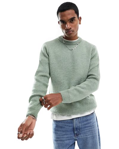 ASOS Knitted Fluffy Jumper - Green