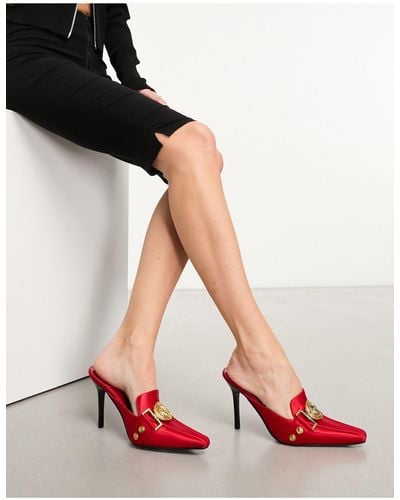 Jeffrey Campbell Liona Heeled Mule With Hardware - Red